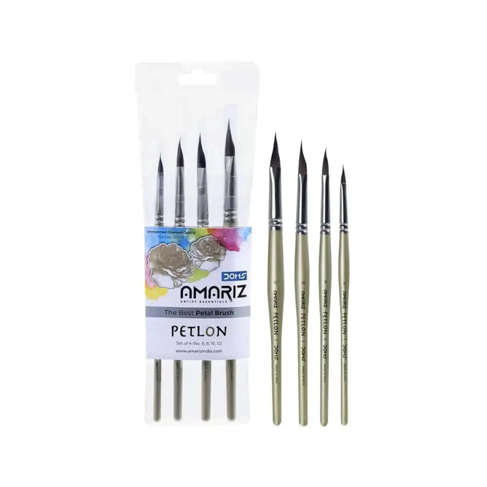 DOMS Amariz Artist Essentials Petlon Petal Painting Brush - Set of 4 Doms